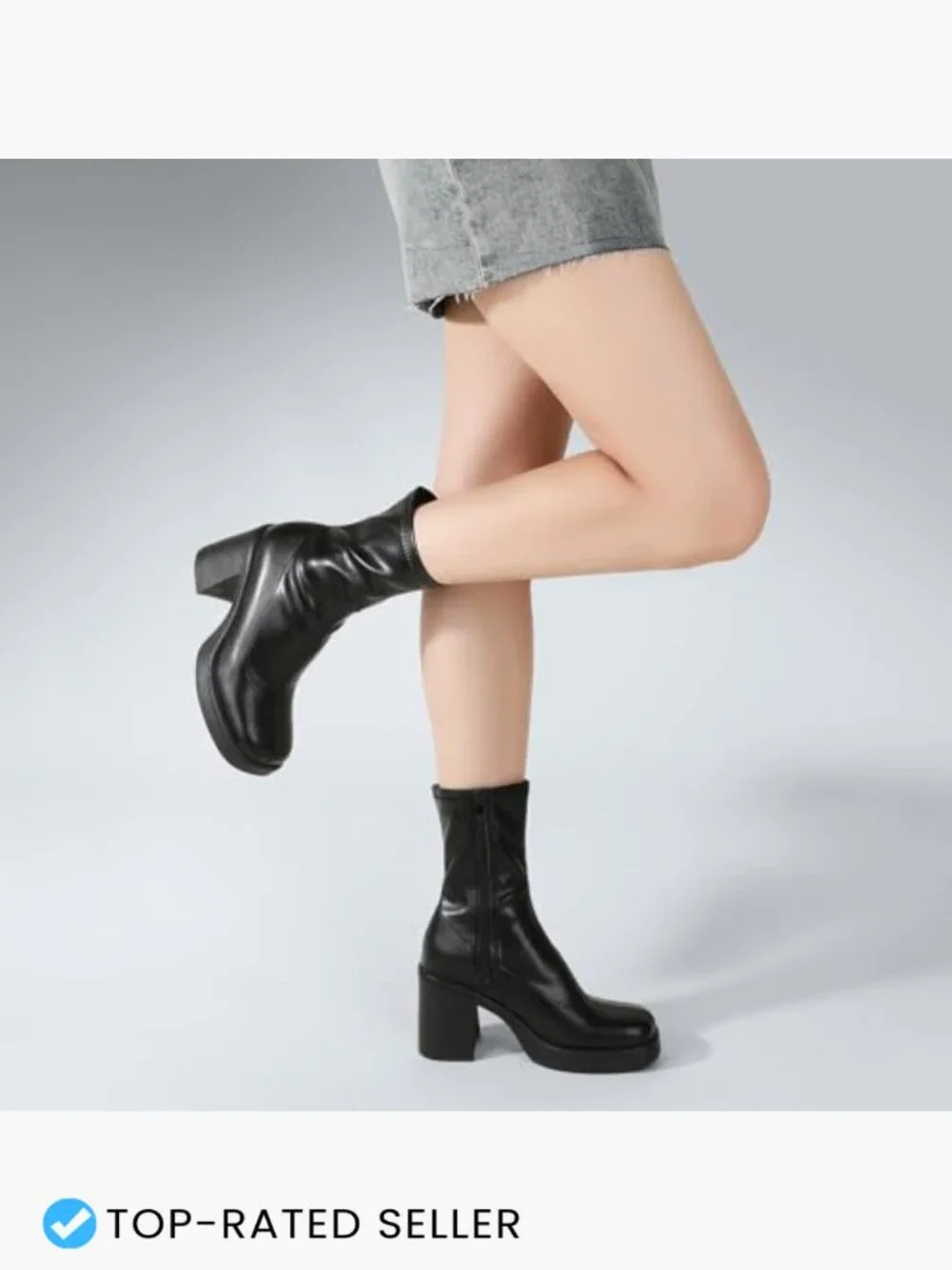 Chunky Platform Ankle Boots Y2K Side Zipper High Heel Party Dress Booties